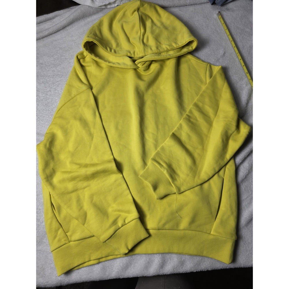 Bershka Womens Hoodie Size S Yellow Chartreuse Oversized Pullover Sweatshirt